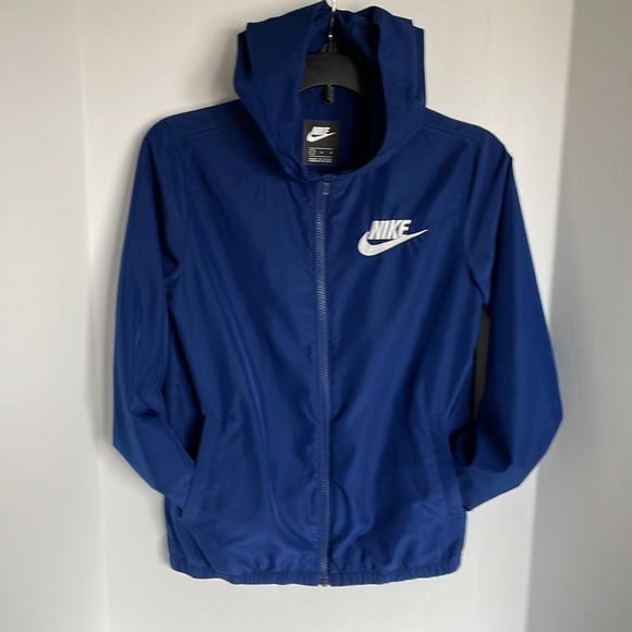Nike navy blue hooded windbreaker jacket youth size Large - Picture 12 of 13